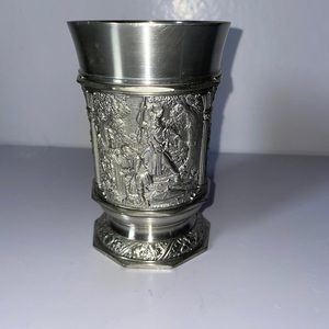 VINTAGE GERMAN PEWTER SHOT GLASS SKS ZINN